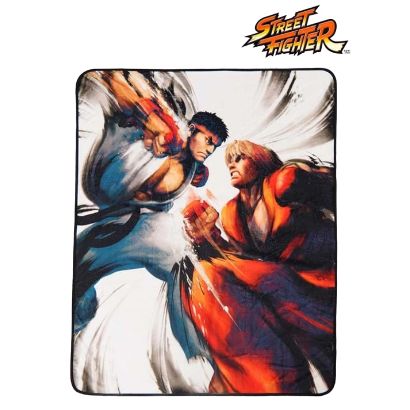 Street Fighter Ryu vs. Ken Throw Blanket (60” x 48”)